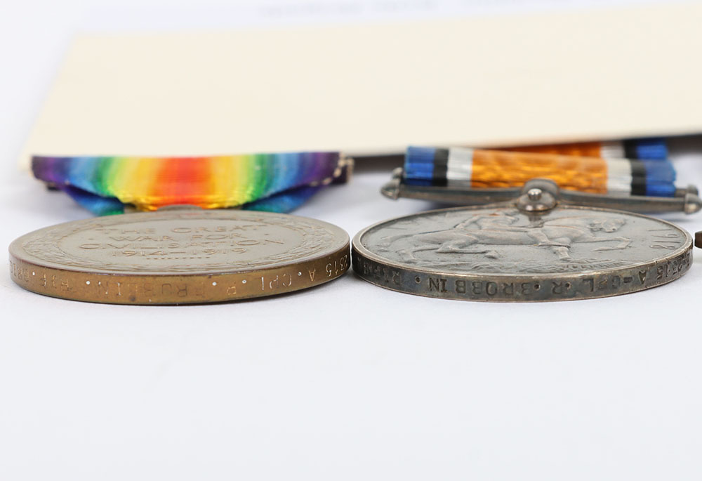 A Great War 1914-15 star medal trio to a recipient in the Rifle Brigade who was discharged due to wo - Image 5 of 5