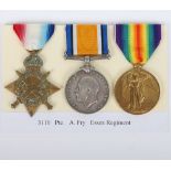 A Great War 1914-15 star medal trio to soldier in the 7th Battalion Essex Regiment whose active serv