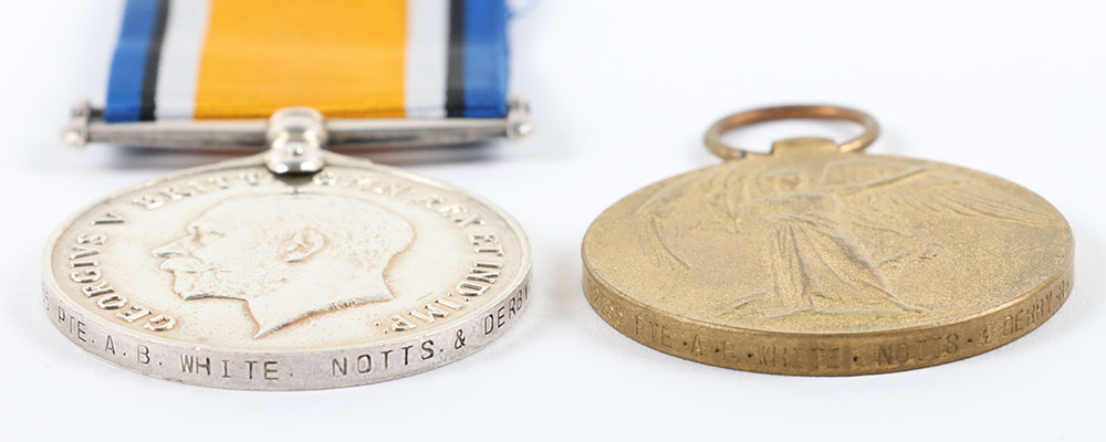 WW1 British Medal Pair Notts & Derby Regiment - Image 2 of 3