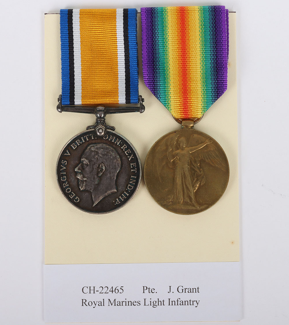 A Great War pair of medals for service in the Royal Marine Light Infantry