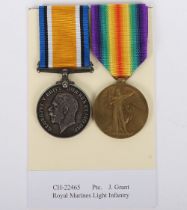 A Great War pair of medals for service in the Royal Marine Light Infantry