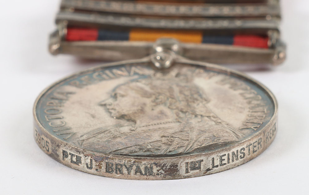 An interesting 3-clasp Queens South Africa medal to a recipient in the Leinster Regiment who was sen - Bild 4 aus 6