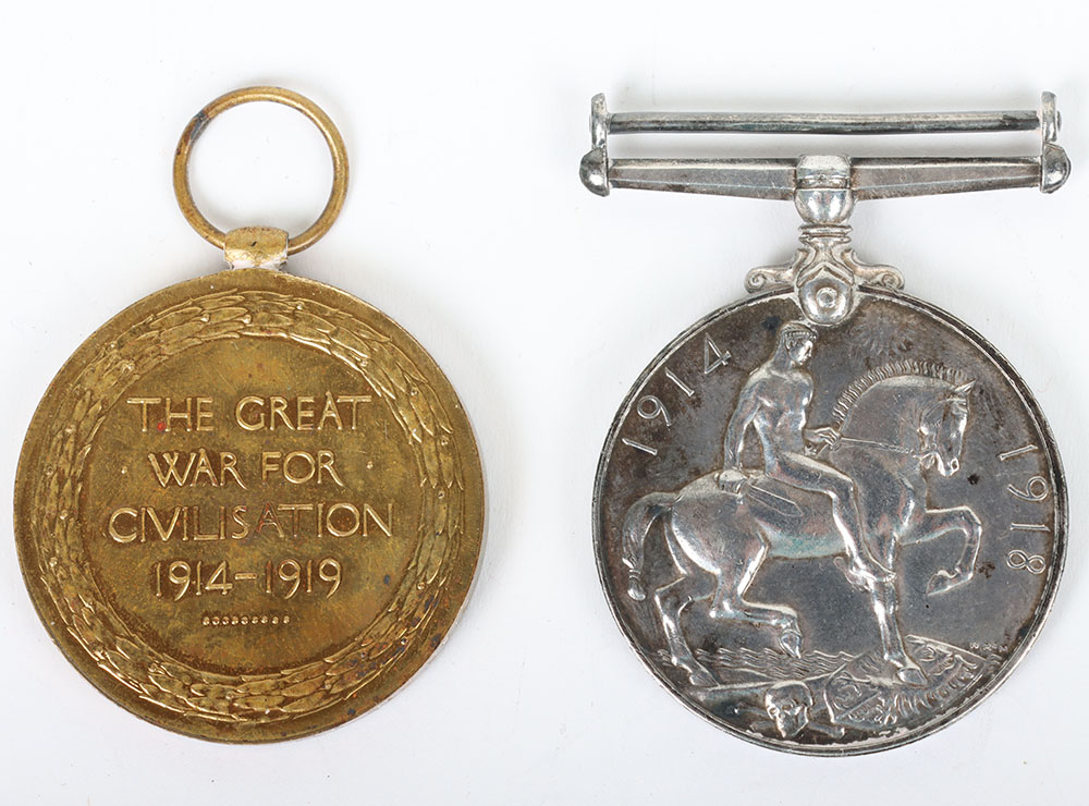 A pair of medals to recipient in the London Irish Rifles who was killed in action during the German  - Image 2 of 5