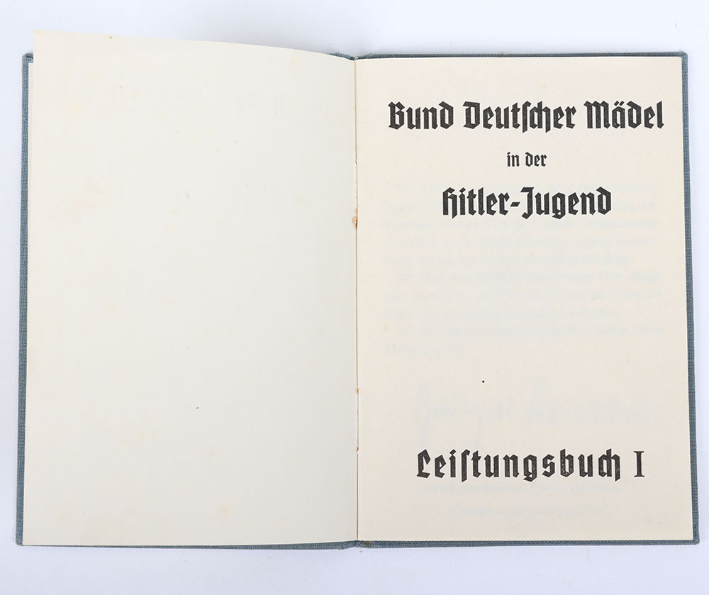 Third Reich German BDM Achievement Record Book: - Image 3 of 9