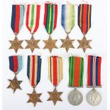 A collection of 10 Second World War British campaign medals