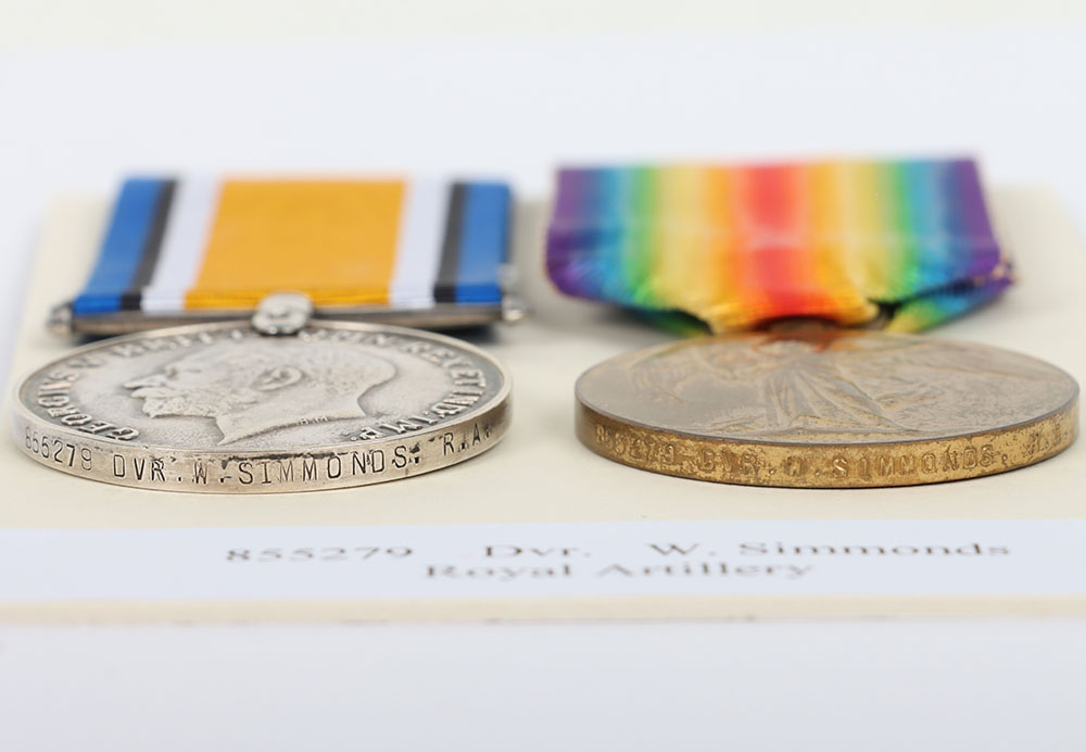 A Great War pair of medals to a Driver in the Royal Field Artillery who was discharged due to illnes - Image 4 of 4