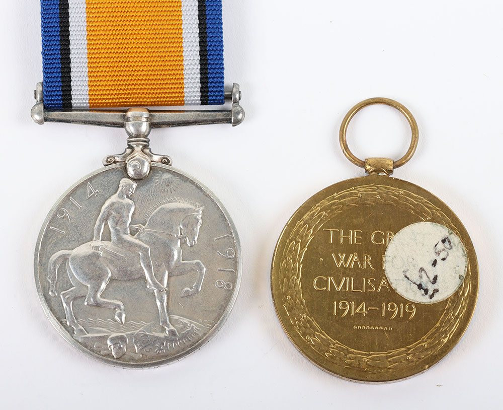 WW1 British Medal Pair Northamptonshire Regiment - Image 3 of 3