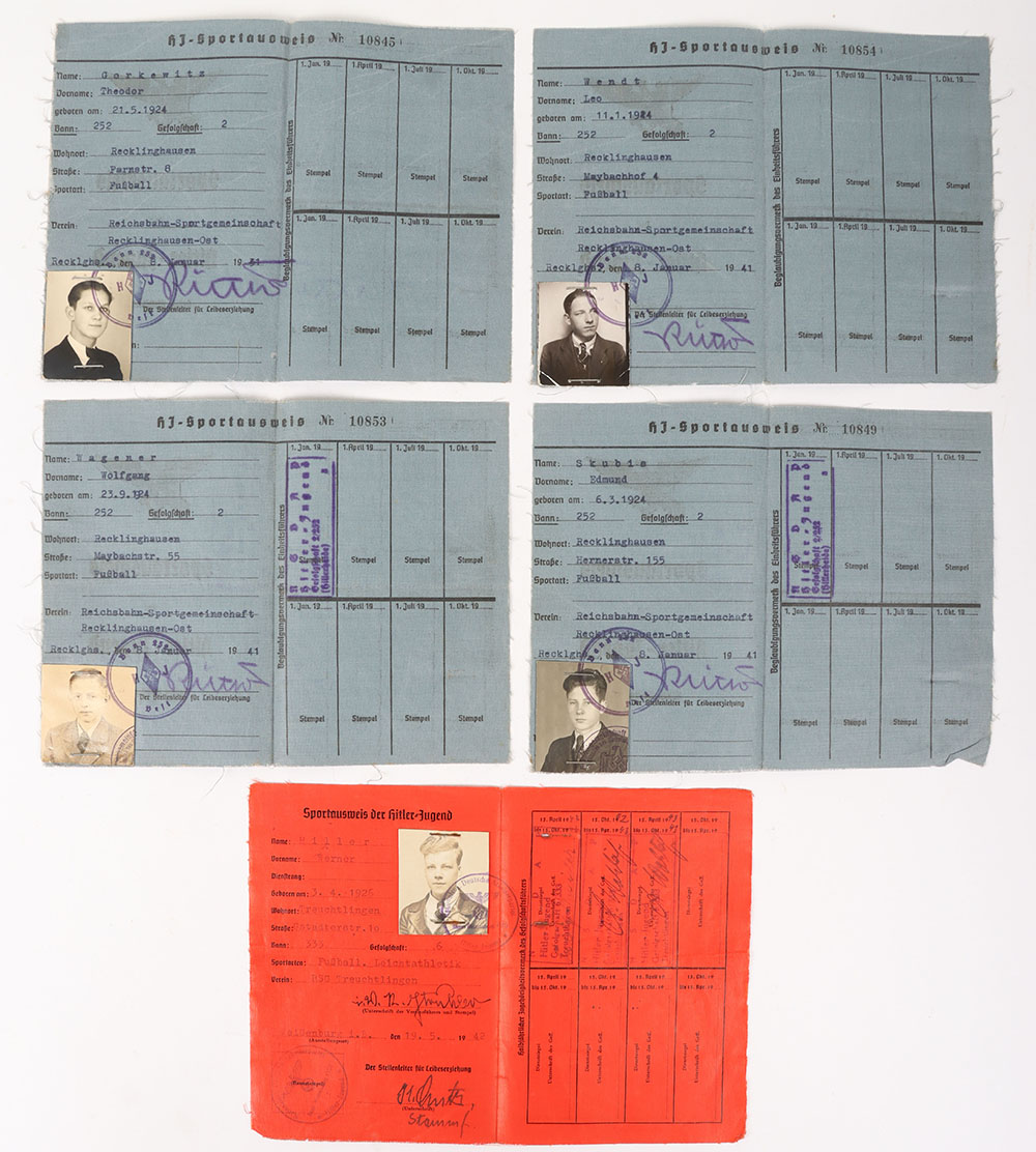 Third Reich German Hitler Youth HJ Sports Identity Cards - Image 4 of 5