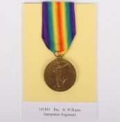 A Great Var Victory medal to the Hampshire Regiment