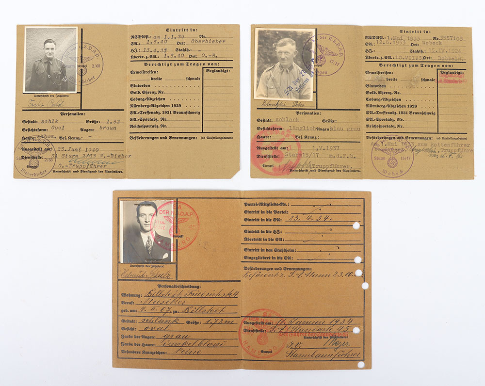 Third Reich German SA Ausweis Cards - Image 3 of 3