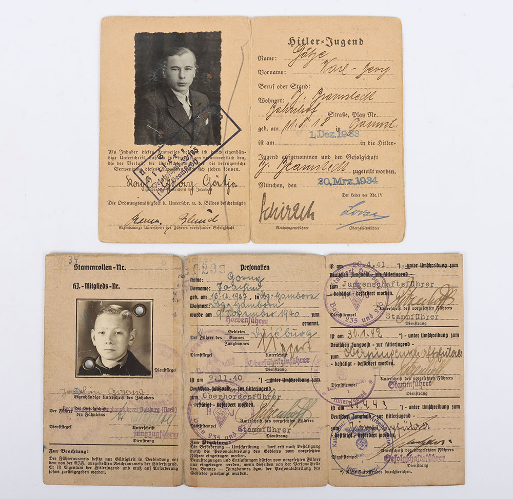 Third Reich German Hitler Youth HJ ID Cards - Bild 3 aus 4