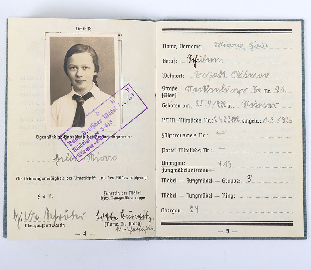 Third Reich German BDM Achievement Record Book: - Image 5 of 9