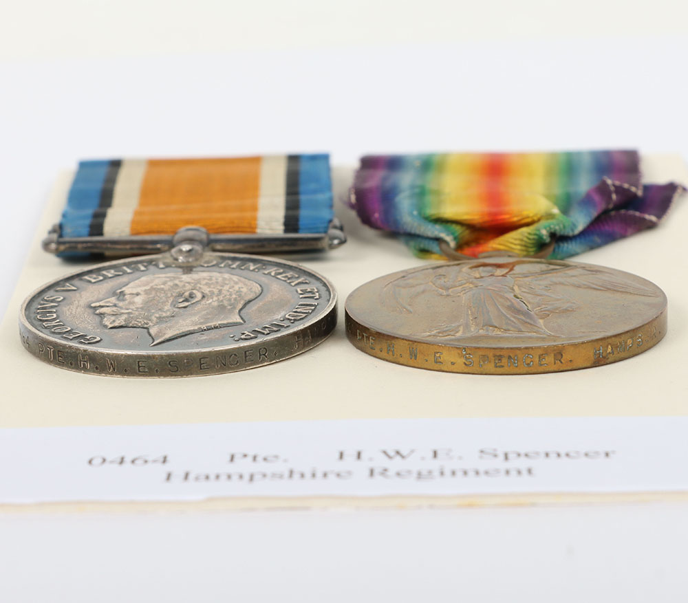 A Great War pair of medals to the Hampshire Regiment - Image 4 of 4