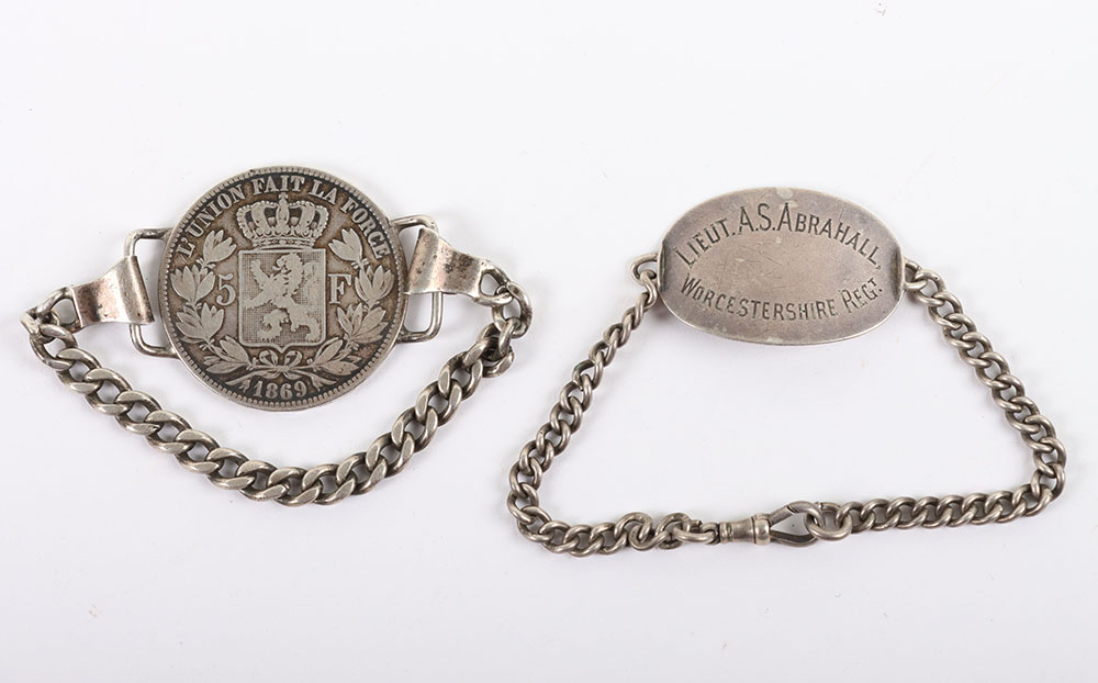 WW1 Tank Corps and Worcestershire Regiment Officers Silver Identity Bracelets