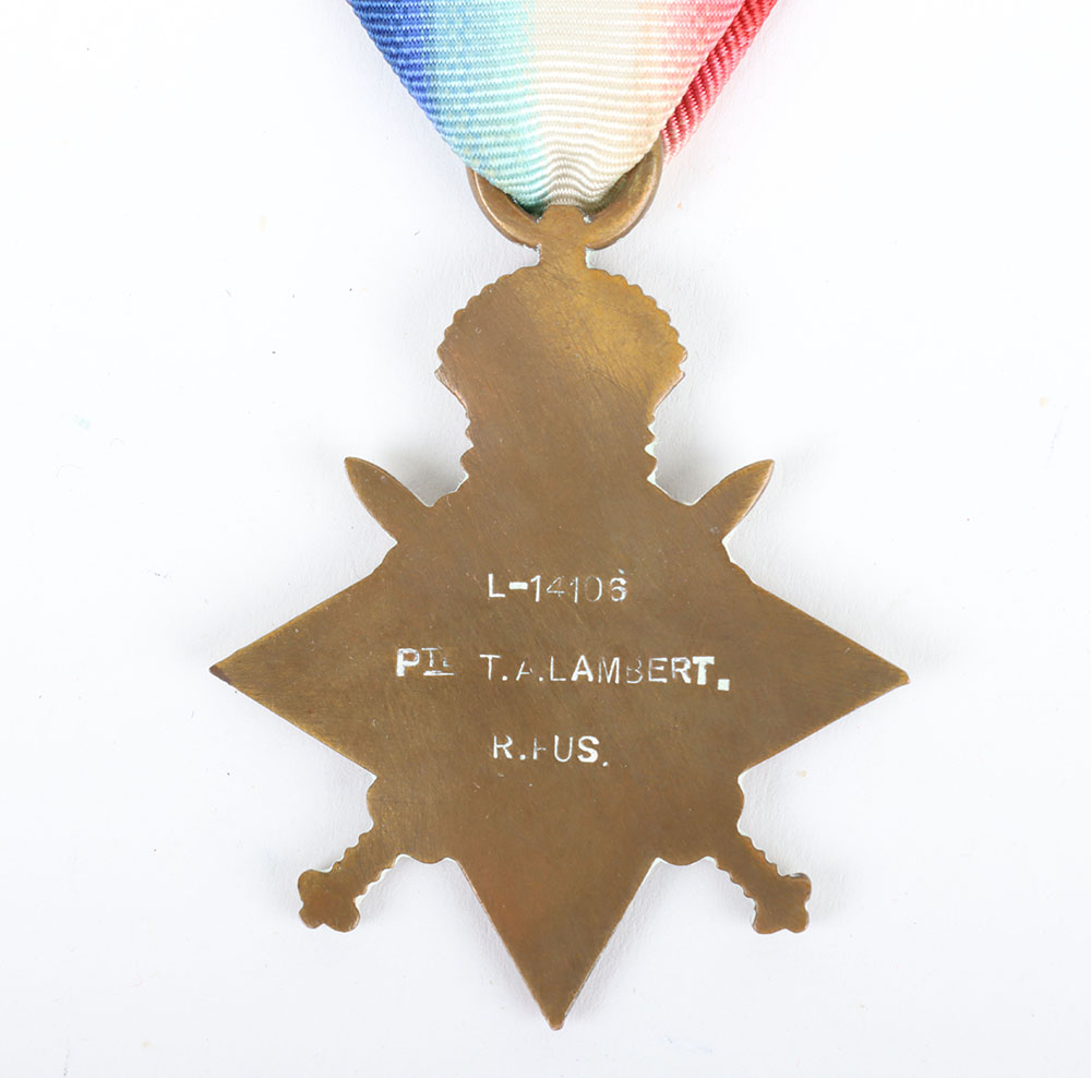 A Great War 1914 Star medal to the Royal Fusiliers - Bild 2 aus 5