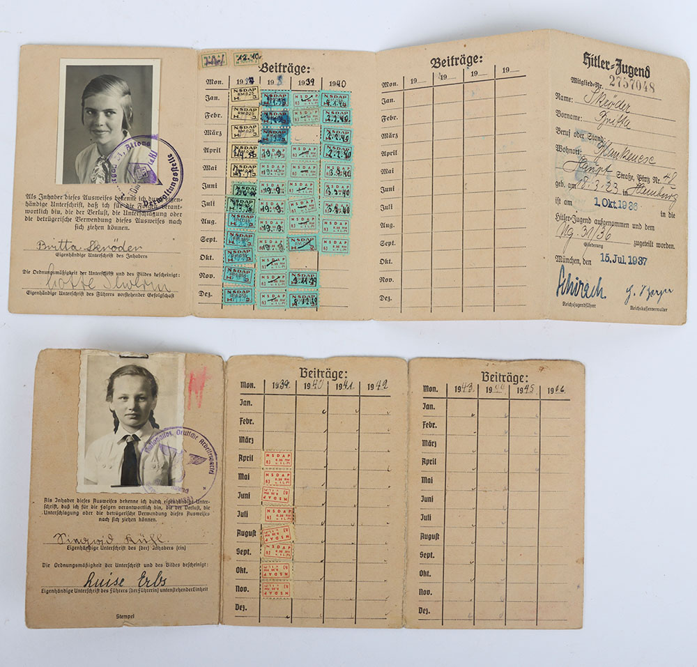 Third Reich German BDM / Hitler Youth ID Cards - Image 3 of 4