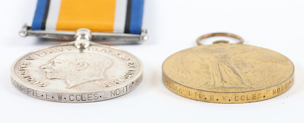 WW1 British Medal Pair Northamptonshire Regiment - Image 2 of 3