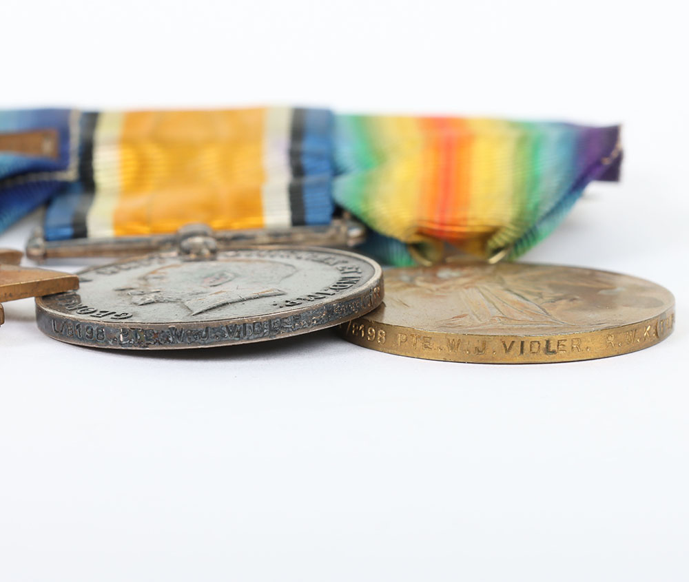 An Interesting Triplicate Issue Great War 1914 Star Medal Trio Royal West Kent Regiment - Image 6 of 6