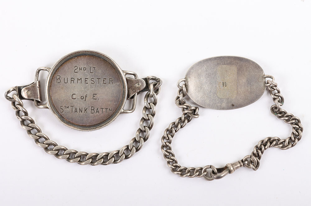 WW1 Tank Corps and Worcestershire Regiment Officers Silver Identity Bracelets - Image 2 of 2