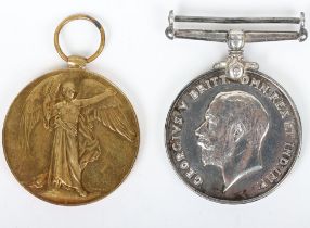 A pair of medals to recipient in the London Irish Rifles who was killed in action during the German