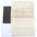 Francis McMahon Naval Discharge and Pension Ticket Tin