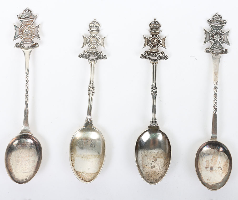 Hallmarked  Silver Regimental/ Shooting Spoons - Bild 2 aus 6