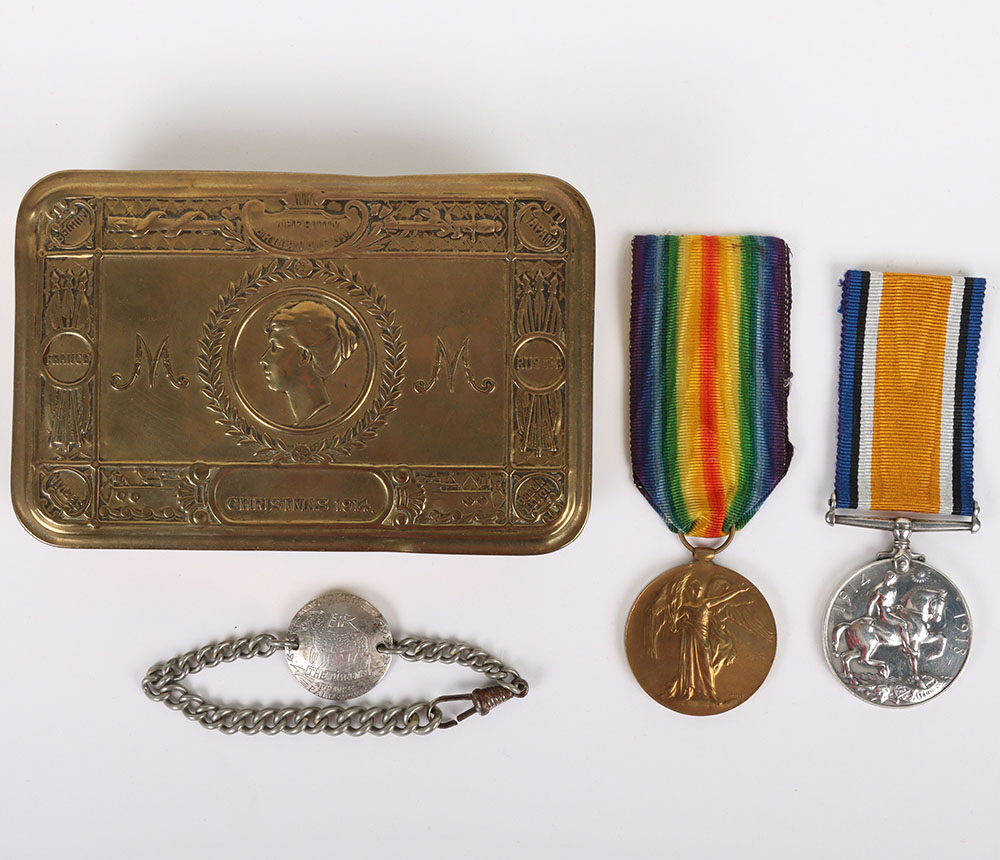 A Great War pair of medals to the East Kent Regiment which includes a self-awarded Victory medal.