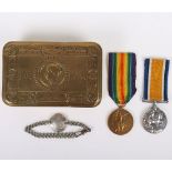 A Great War pair of medals to the East Kent Regiment which includes a self-awarded Victory medal.