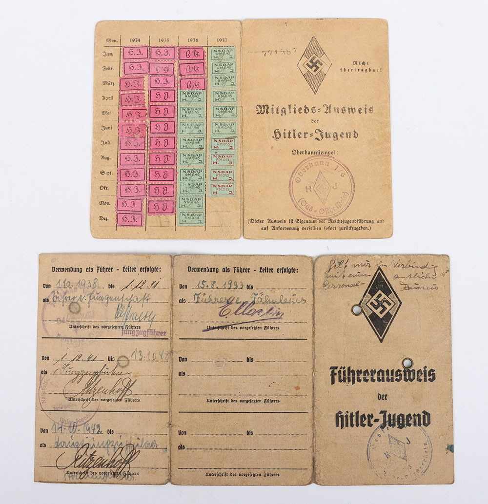 Third Reich German Hitler Youth HJ ID Cards - Bild 4 aus 4