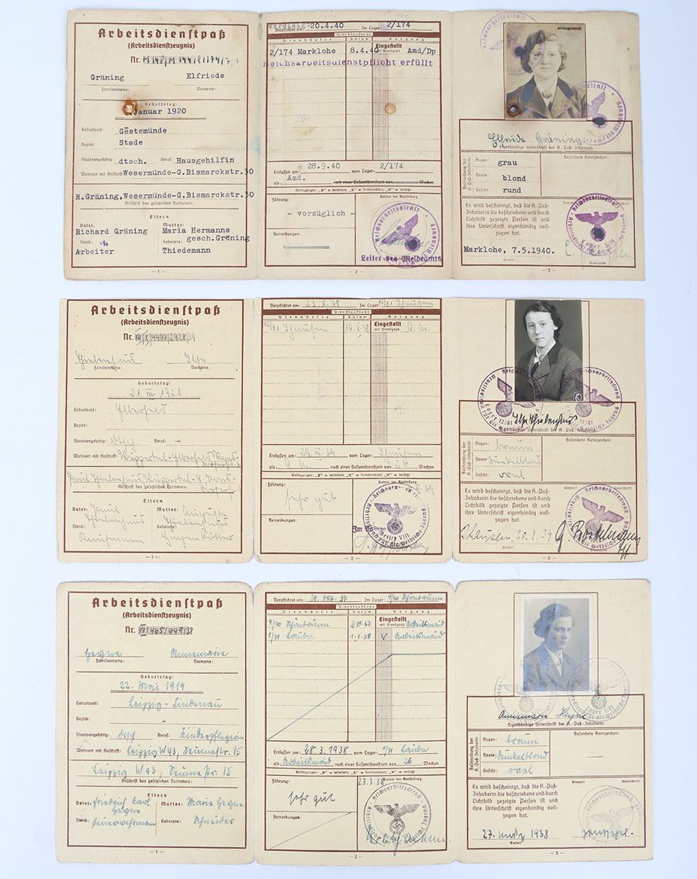 Third Reich German RAD Identity Cards - Bild 4 aus 5