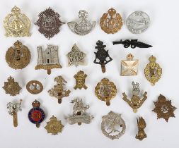 Assortment of various cap badges