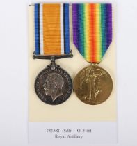 A Great War pair of medals to a Saddler in the Royal Field Artillery