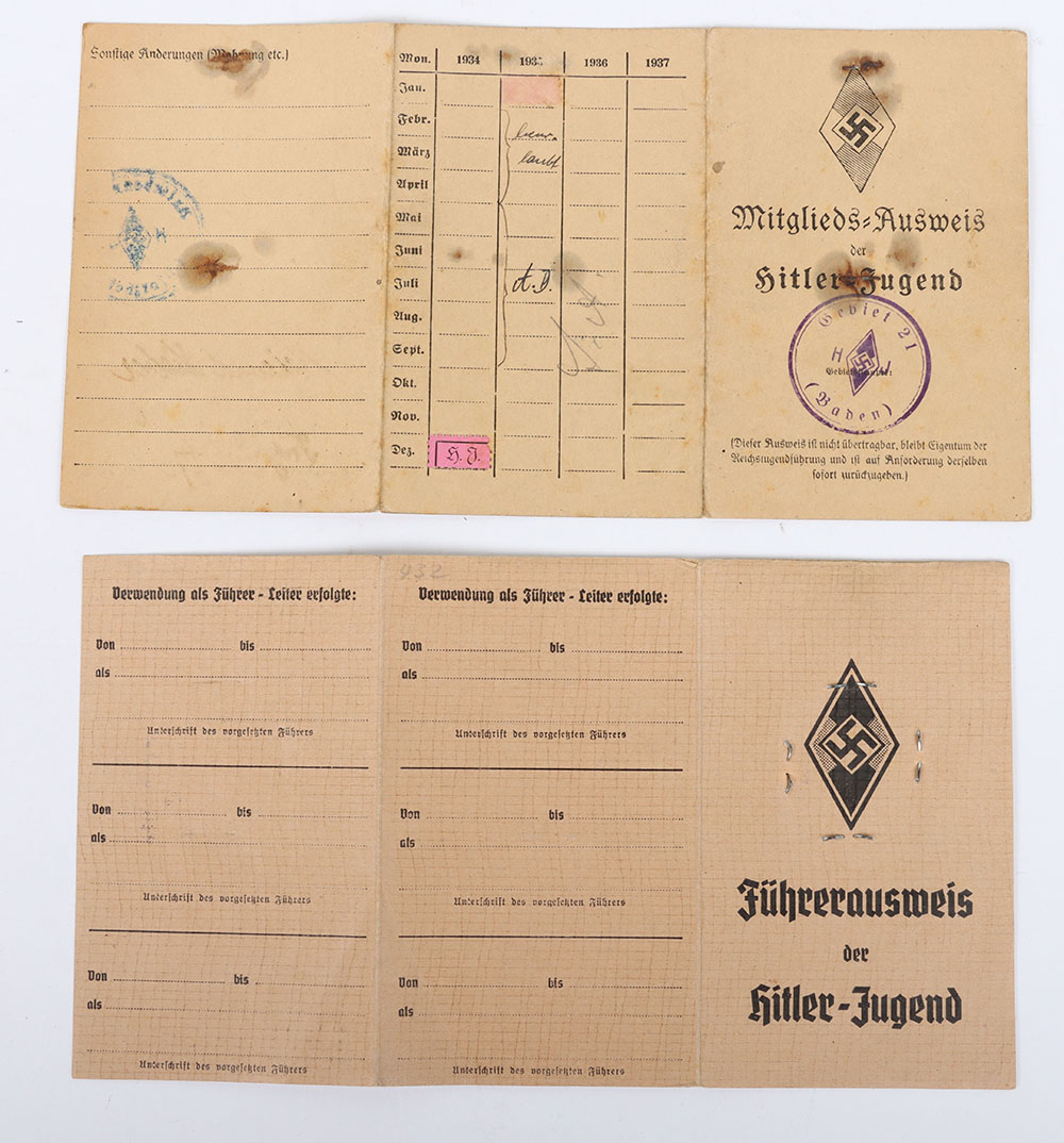 Third Reich German Hitler Youth HJ ID Cards - Bild 4 aus 4