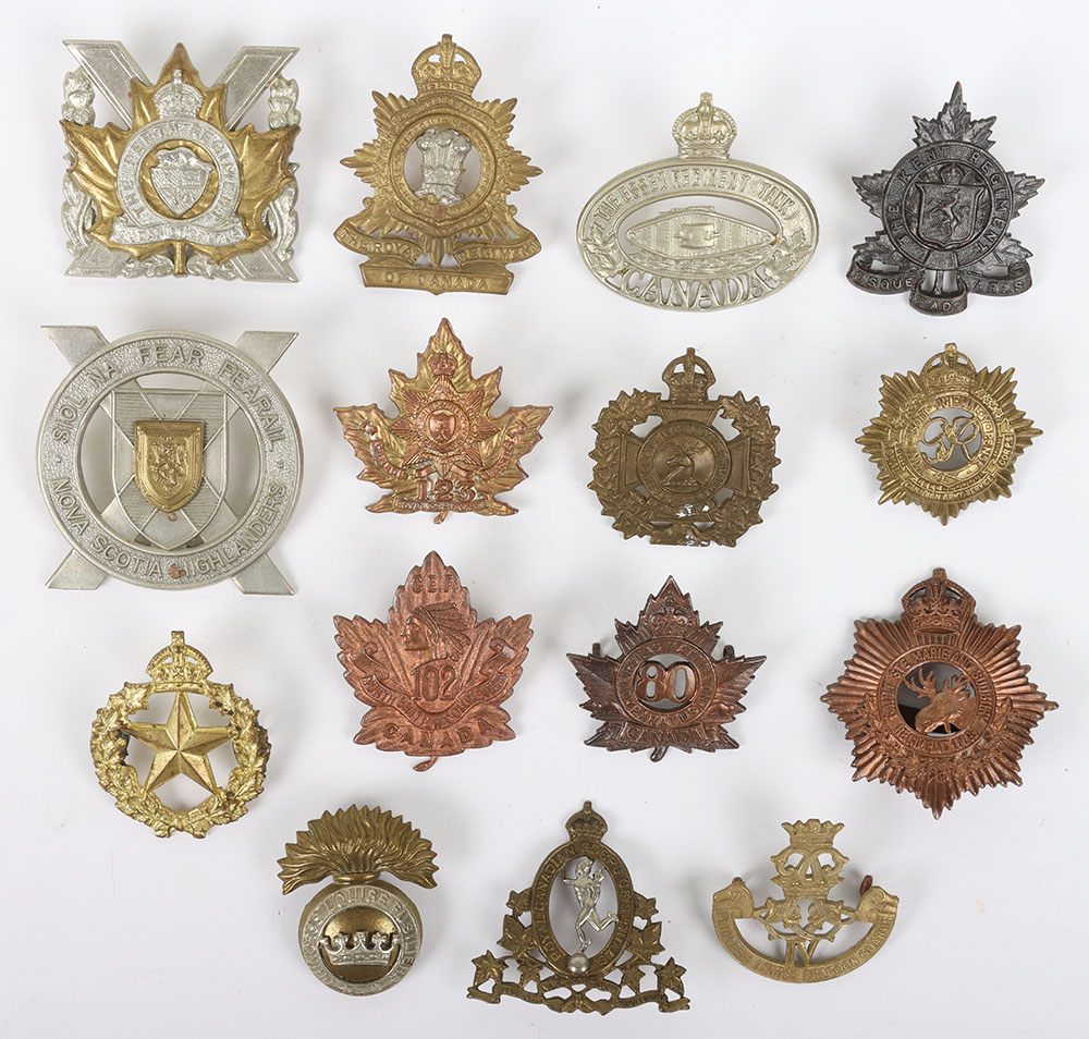 Assortment of Canadian cap badges