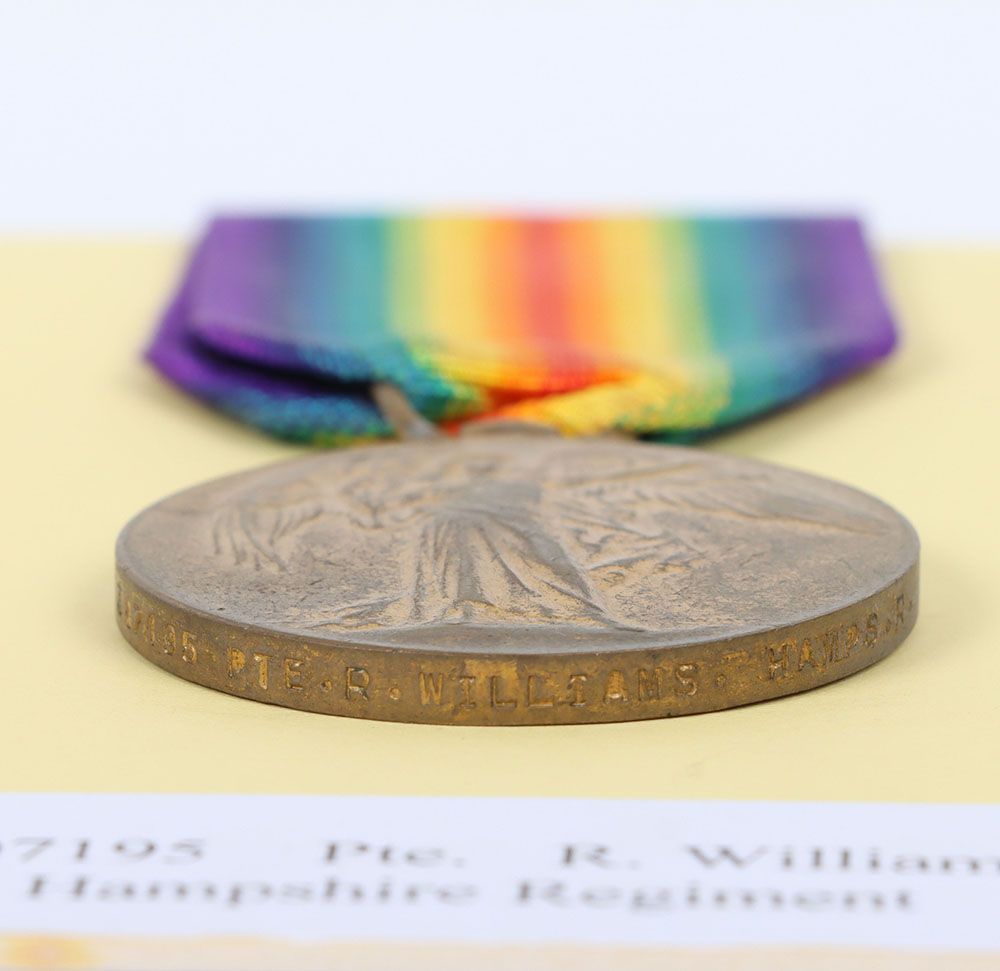 A Great Var Victory medal to the Hampshire Regiment - Image 4 of 4