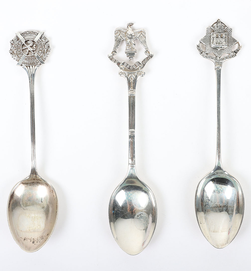 Hallmarked Silver Regimental Spoons - Image 3 of 6