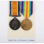 A pair of Great War medals for service in the Royal Field Artillery,