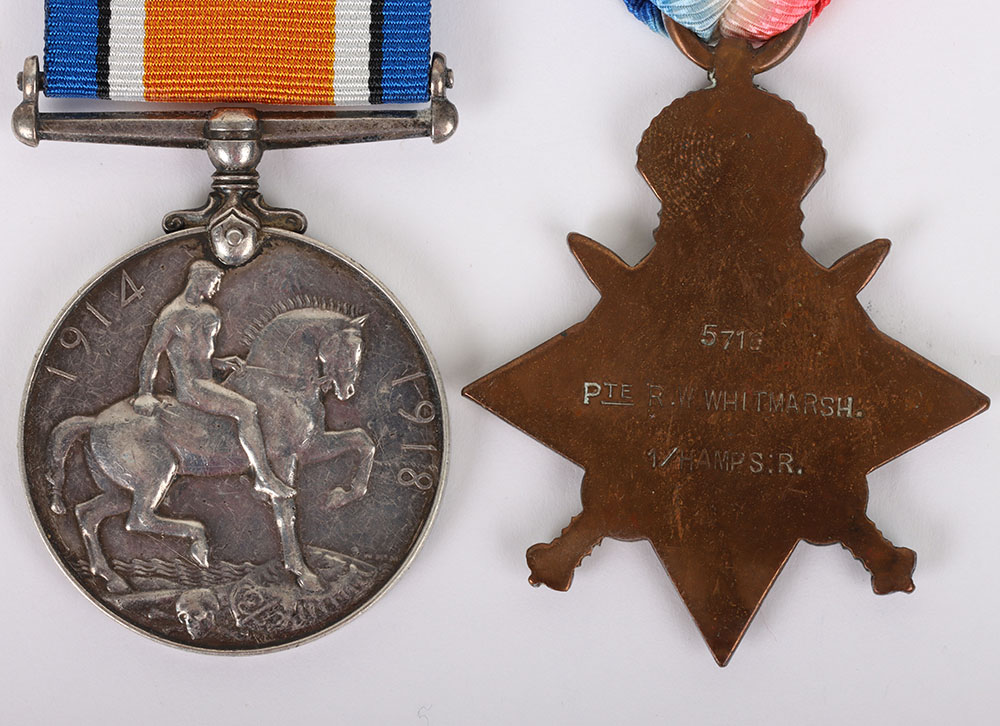 WW1 1914 Star pair of medals for service in the Hampshire Regiment - Image 3 of 4