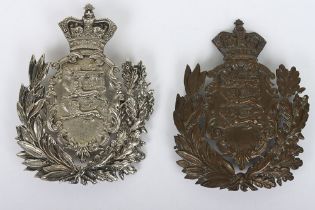 2x Duke of Lancaster’s Yeomanry Q.V.C gilding metal & white metal Helmet Plate