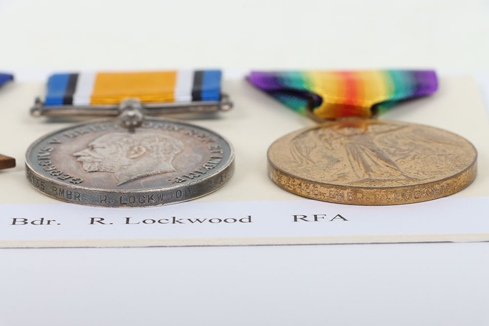 A Great War 1914-15 Star trio of medals to a Bombardier in the Royal Field Artillery - Bild 5 aus 5