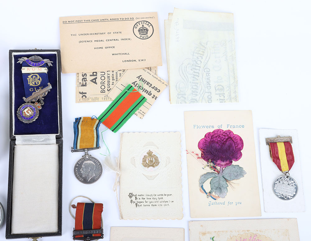 Suffolk Regiment 1914 Star trio and Fire Brigade Long Service medal accompanied by an interesting co - Image 5 of 6