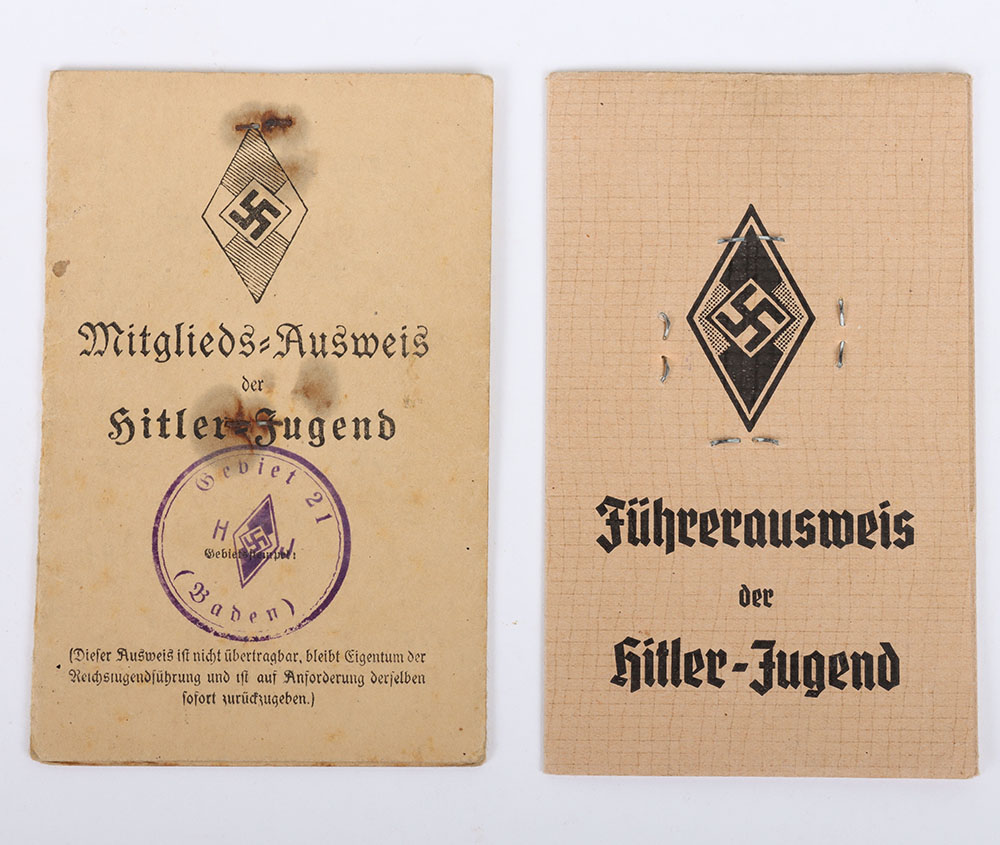 Third Reich German Hitler Youth HJ ID Cards - Bild 2 aus 4