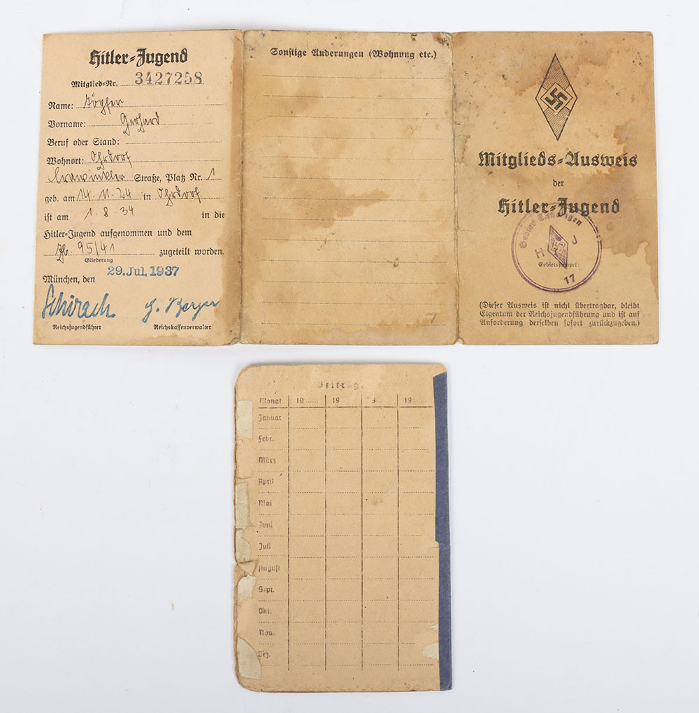 Third Reich German Hitler Youth HJ ID Cards - Image 4 of 4