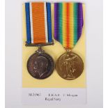 A Great War Royal Navy pair of medals to an Acting Engine Room Artificer 4th Class