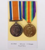 A Great War Royal Navy pair of medals to an Acting Engine Room Artificer 4th Class