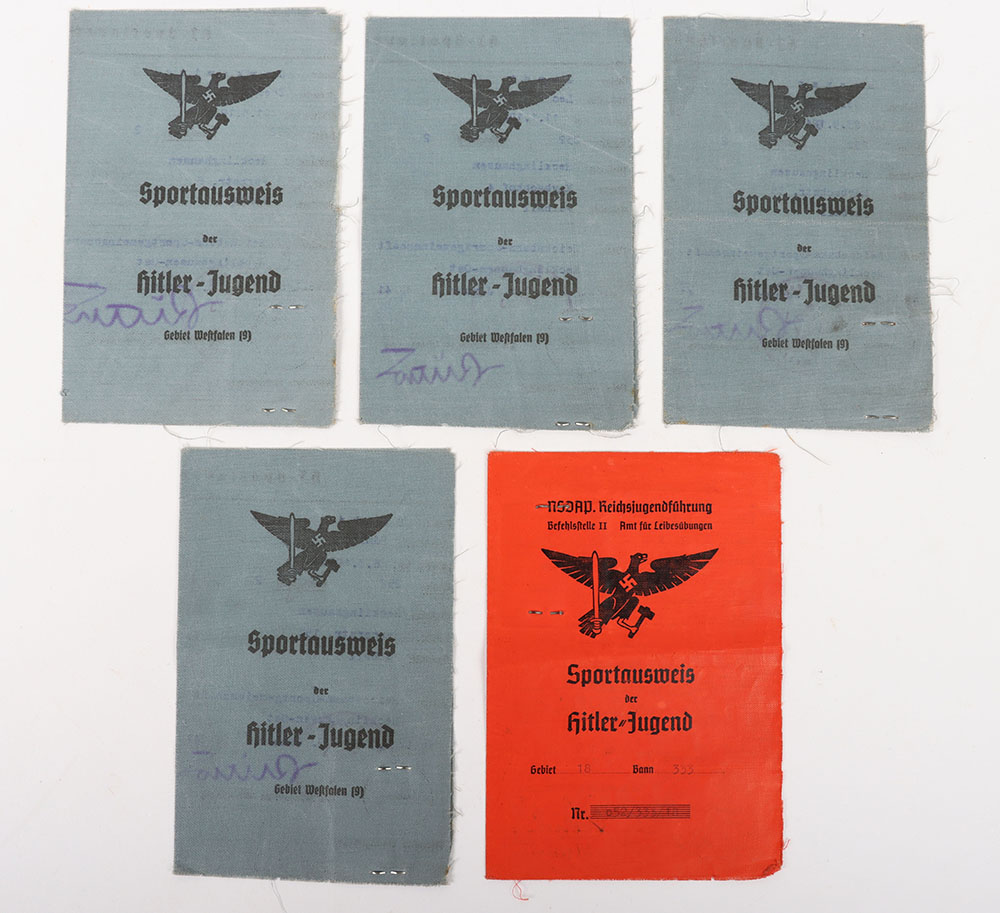 Third Reich German Hitler Youth HJ Sports Identity Cards - Image 2 of 5