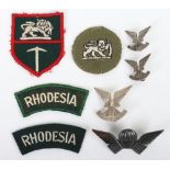 Pre 1980 UDI era Rhodesia, Selous Scouts silver Reutler maker beret badge and pair of collar badges