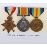 A Great War 1914-15 Star Medal trio to a recipient who served in 4 different units before his early 
