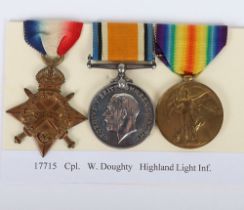 A Great War 1914-15 Star Medal trio to a recipient who served in 4 different units before his early