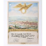 Third Reich German RLB Certificate